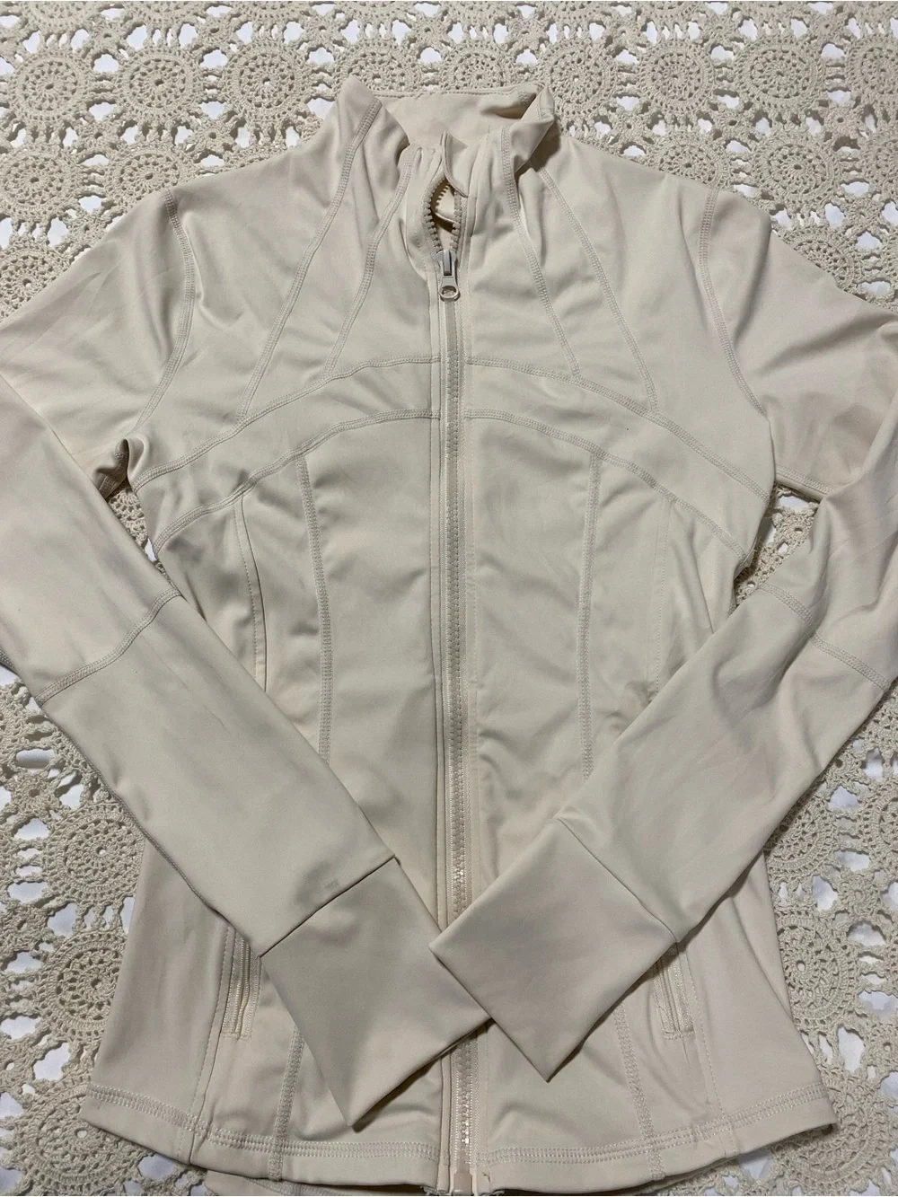 Women's Cream Full-Zip bbl style Active Jacket